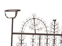 A Mizner Wrought Iron Fire Screen with Candleholders