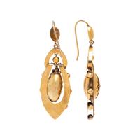 ETRUSCAN REVIVAL, GOLD-FILLED SEED PEARL AND ENAMEL EARRINGS