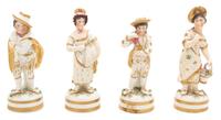 Four English Lloyd of Shelton Porcelain Figures of the Four Seasons Height of largest 5 inches. — 19TH CENTURY