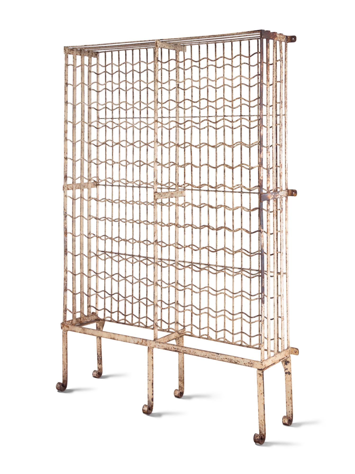 A French Painted Iron Wine Rack