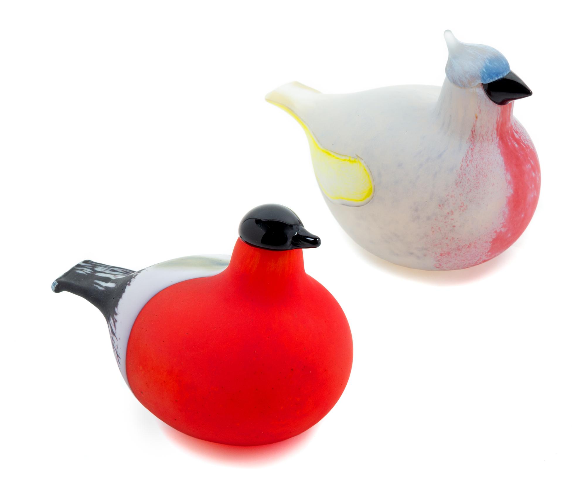 Ovia Toikka, (Finnish, b. 1931), Two Bird Figures Iittala/Nuutajarvi, Finland