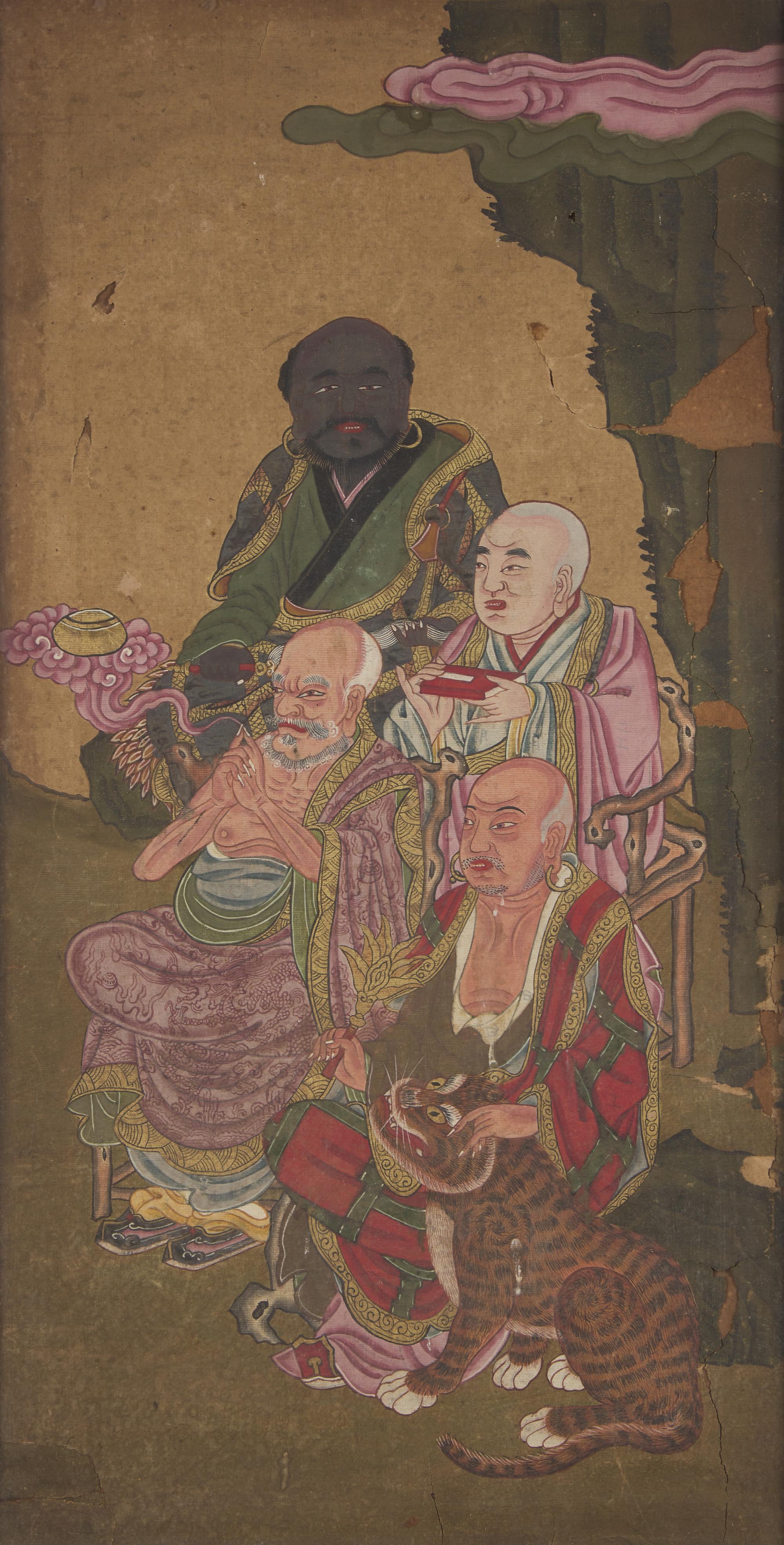 A Chinese 'Luohan' Painting on Paper, 19th Century 清 紙本羅漢像