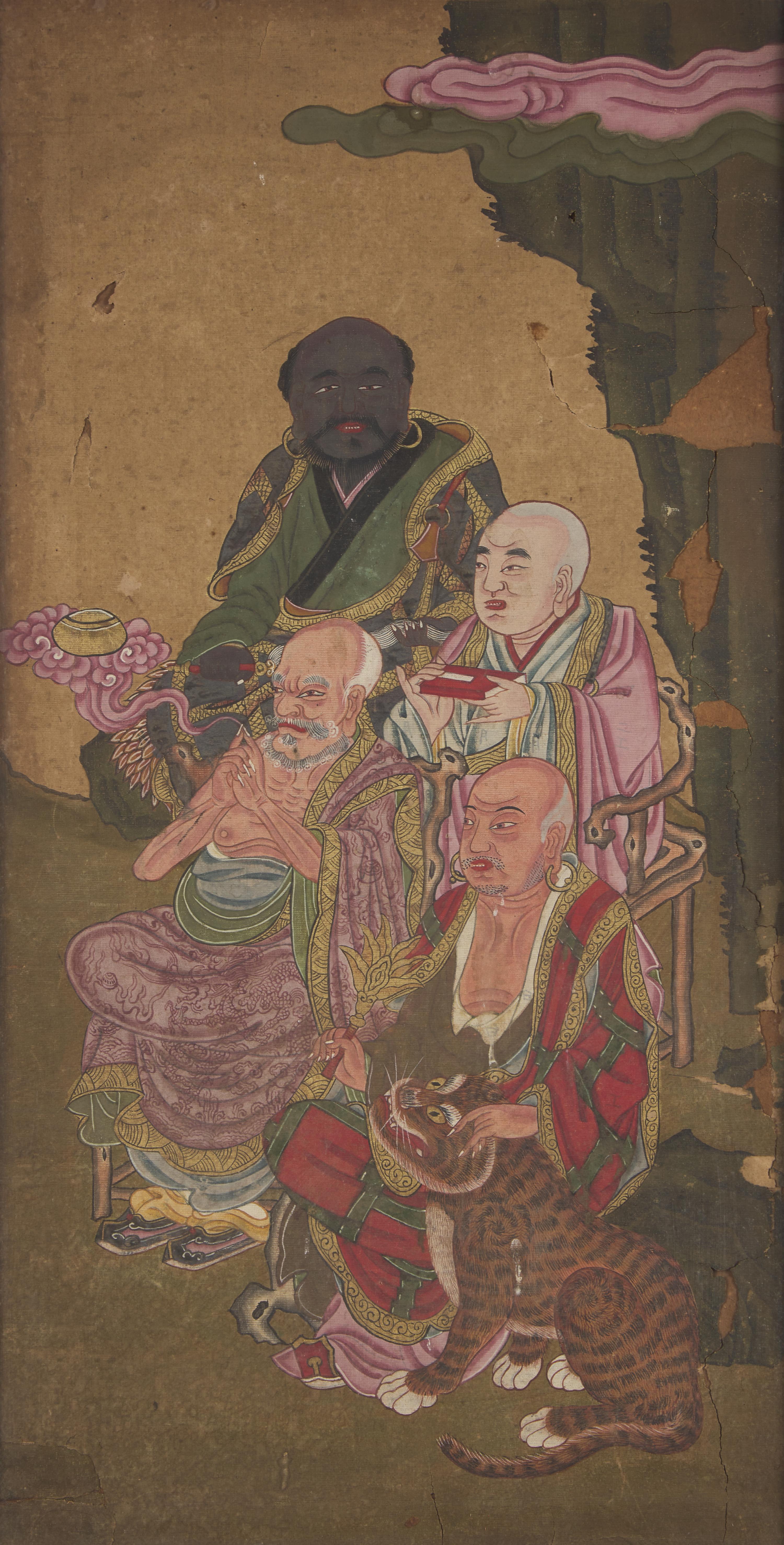 A Chinese 'Luohan' Painting on Paper, 19th Century 清 紙本羅漢像