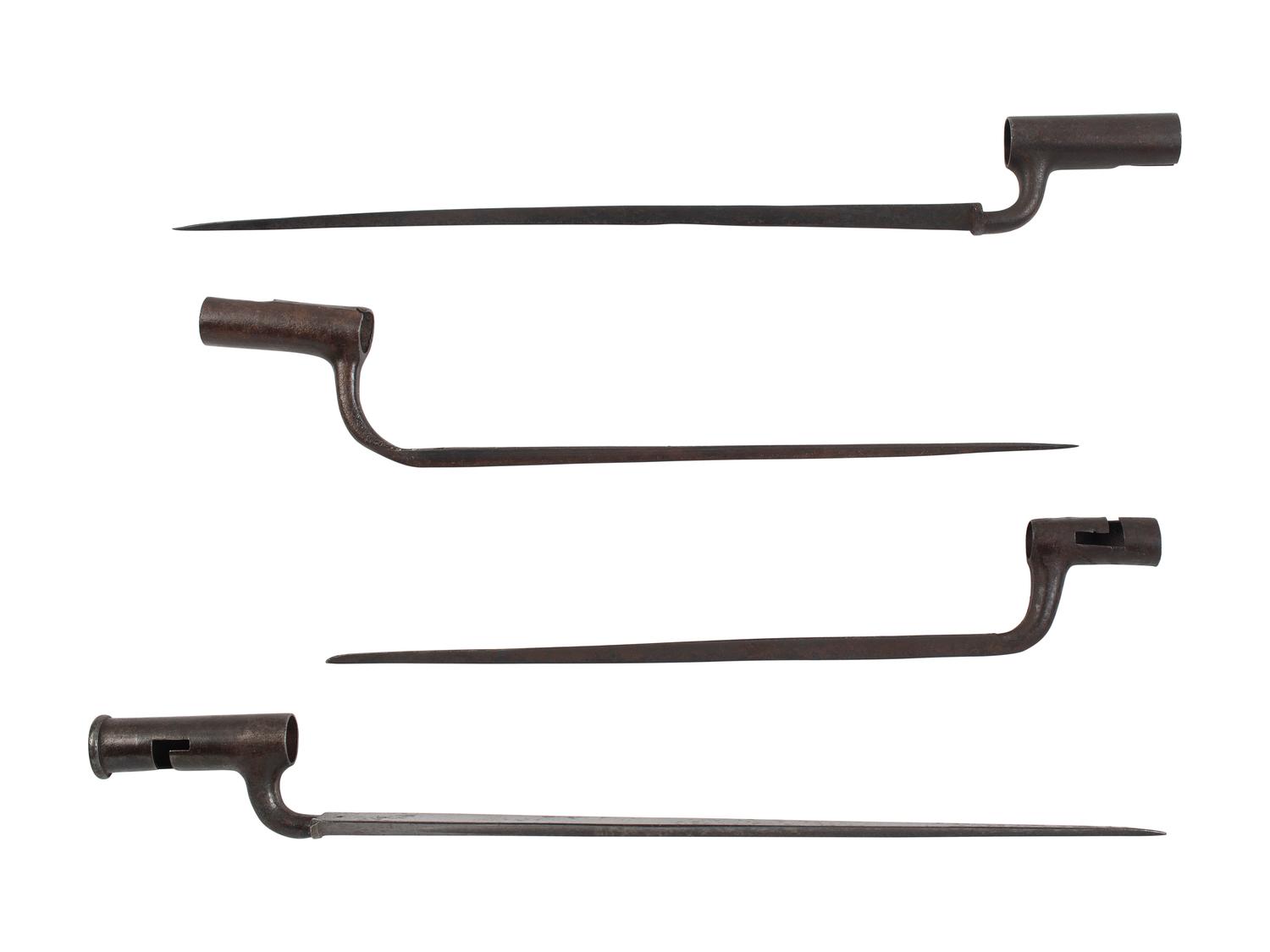 [MILITARIA]. 4 late 18th-early 19th century socket bayonets.