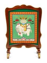 A French Parcel Gilt Mahogany Needlepoint Firescreen