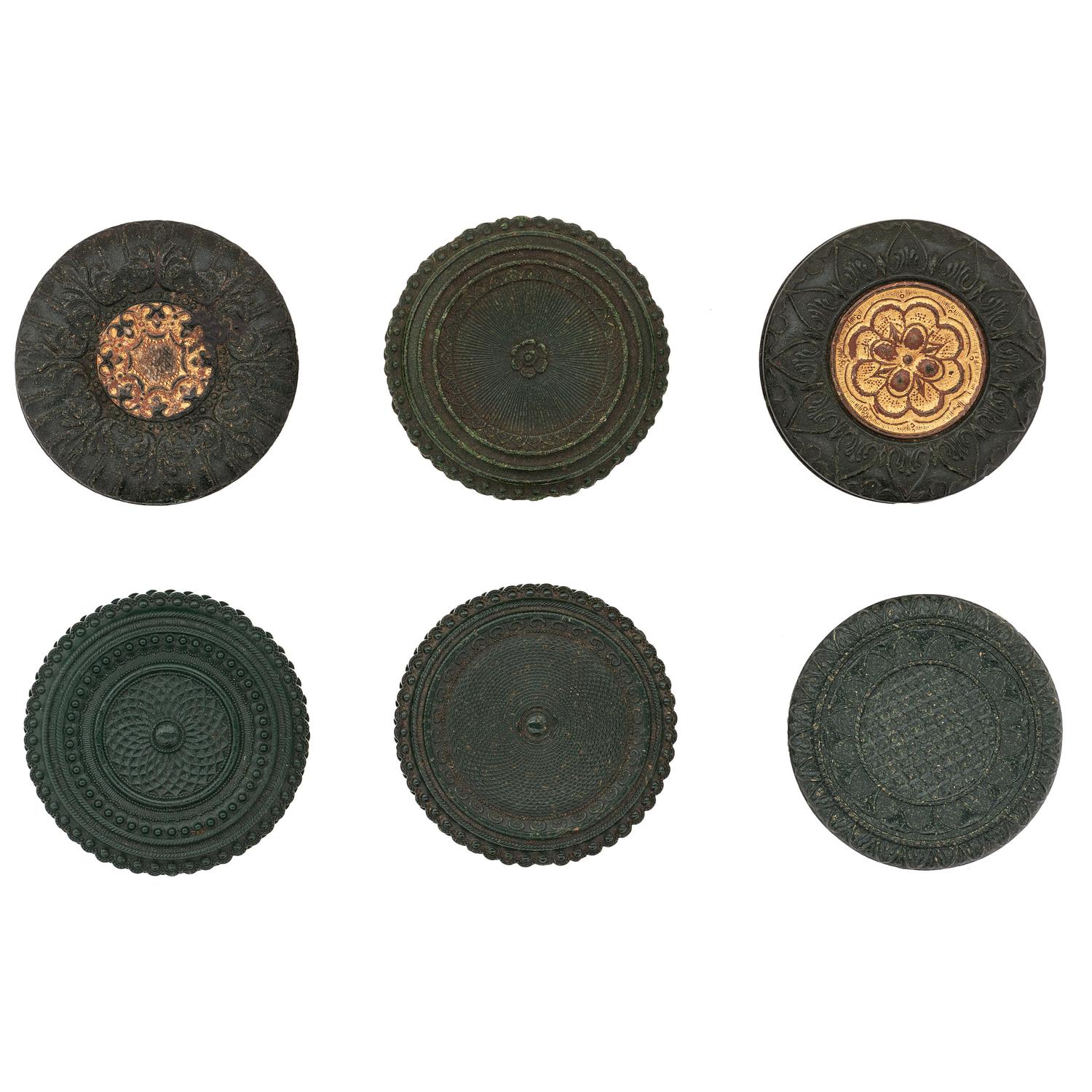 [EARLY PHOTOGRAPHY - UNION CASES]. A group of 6 assorted green "oreo" cases highlighted by Unique example, including: