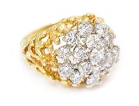 A Bicolor Gold and Diamond Cluster Ring, 8.40 dwts.