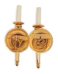 A Pair of Gilt Bronze Sconces in the Style of André Arbus