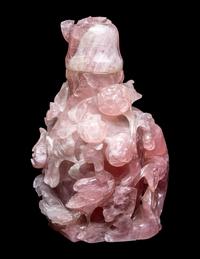 A Large Chinese Rose Quartz Covered 'Flower' Vase