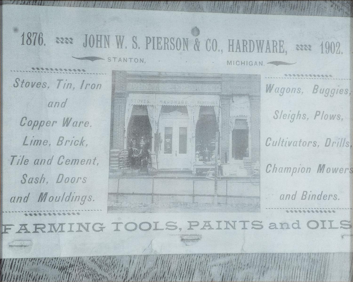 A Painted Wood Trade Sign for John W.S. Pierson's Tin Shop