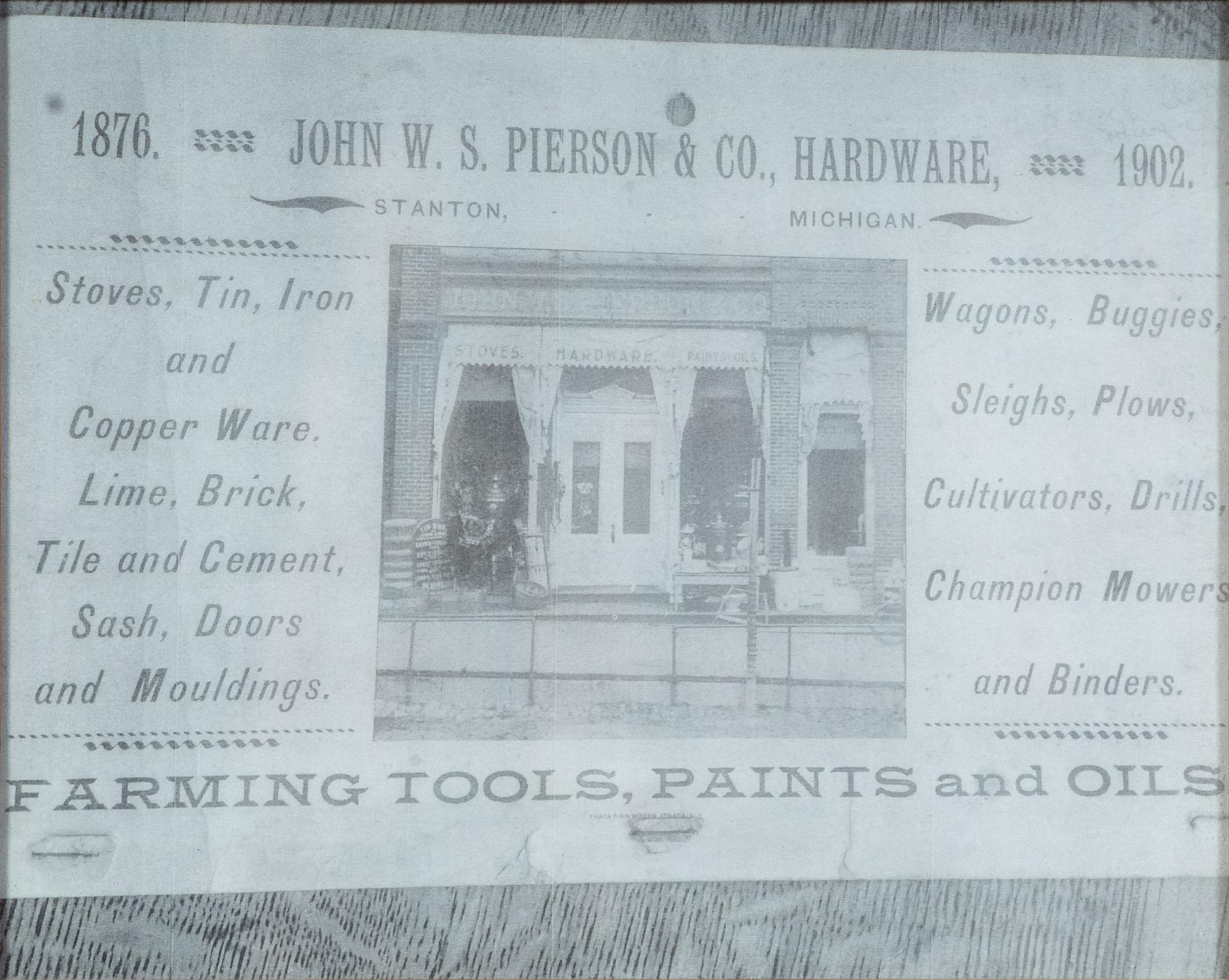 A Painted Wood Trade Sign for John W.S. Pierson's Tin Shop