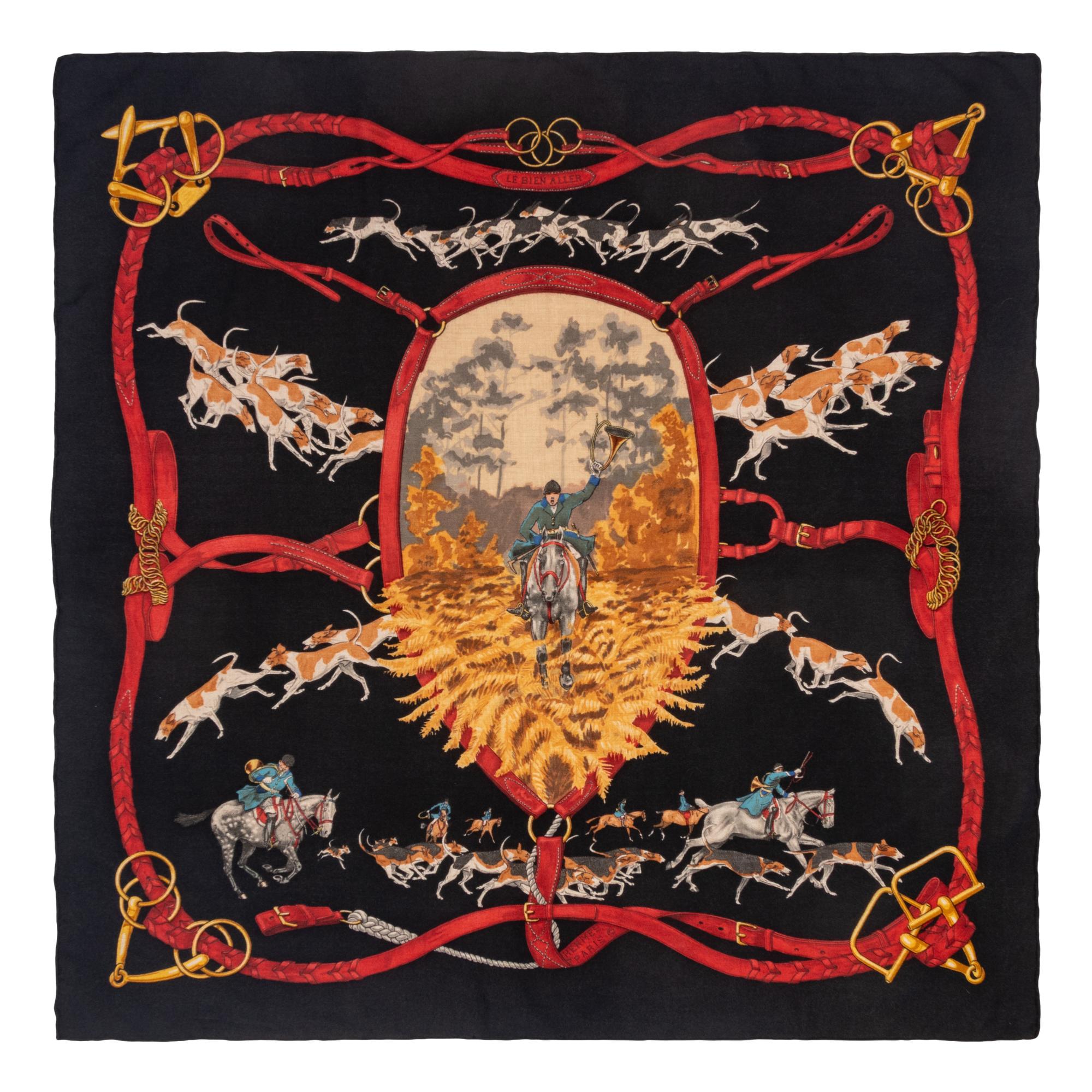 Two Hermès Cashmere-Silk Scarves 90