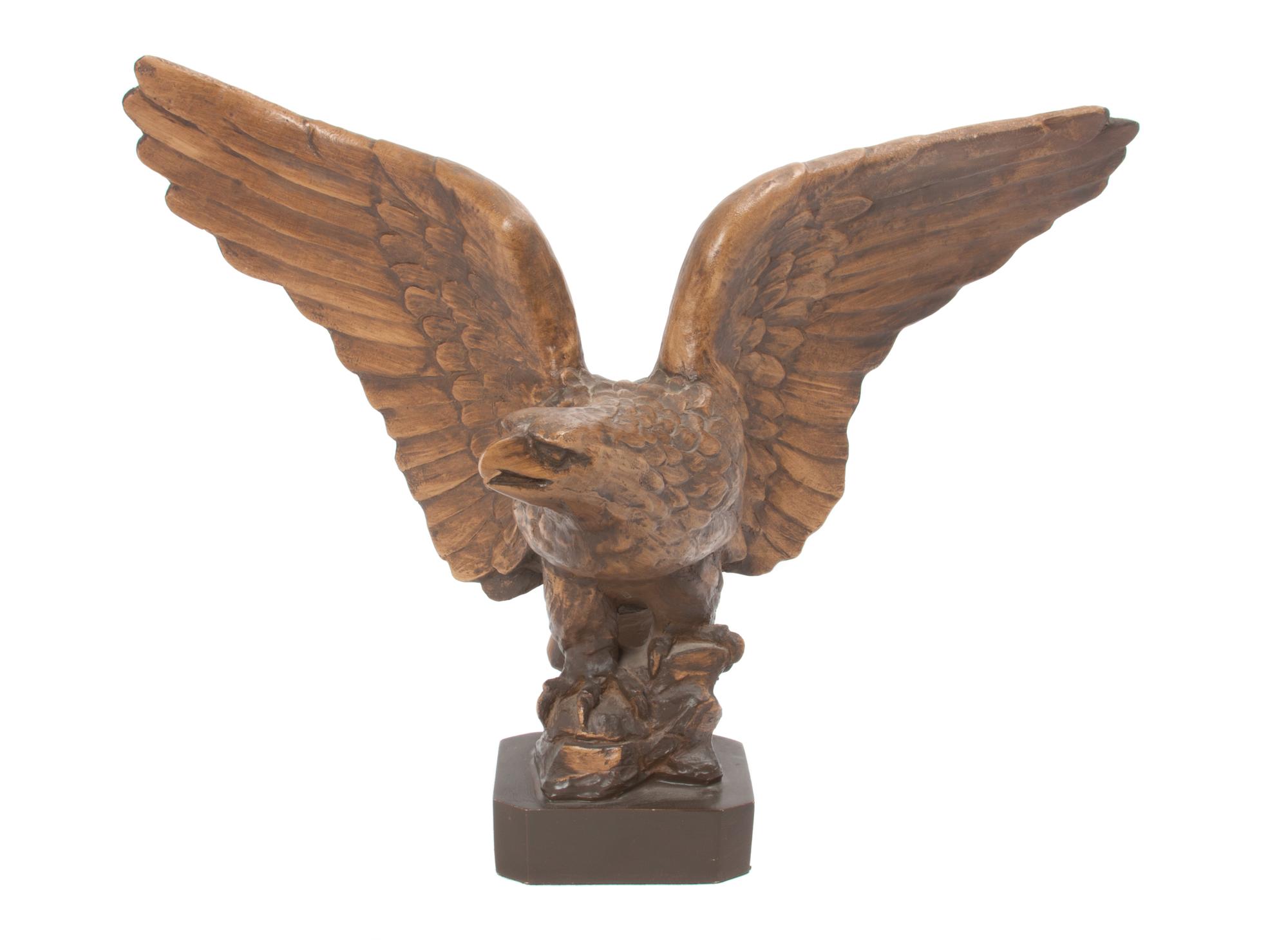 A Carved Wood Hawk Height 18 inches.
