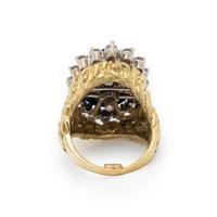 LAPIS LAZULI, DIAMOND, AND YELLOW GOLD RING