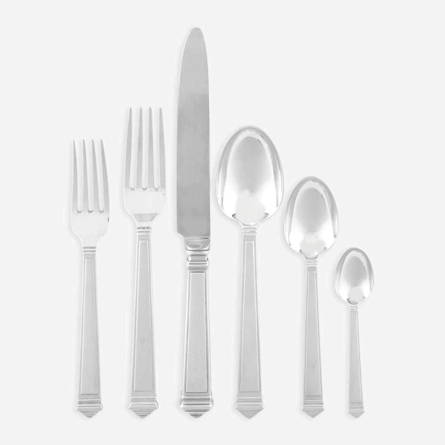 An Italian Sterling Silver Six-Piece Flatware Service for Twelve Padua, after 1968