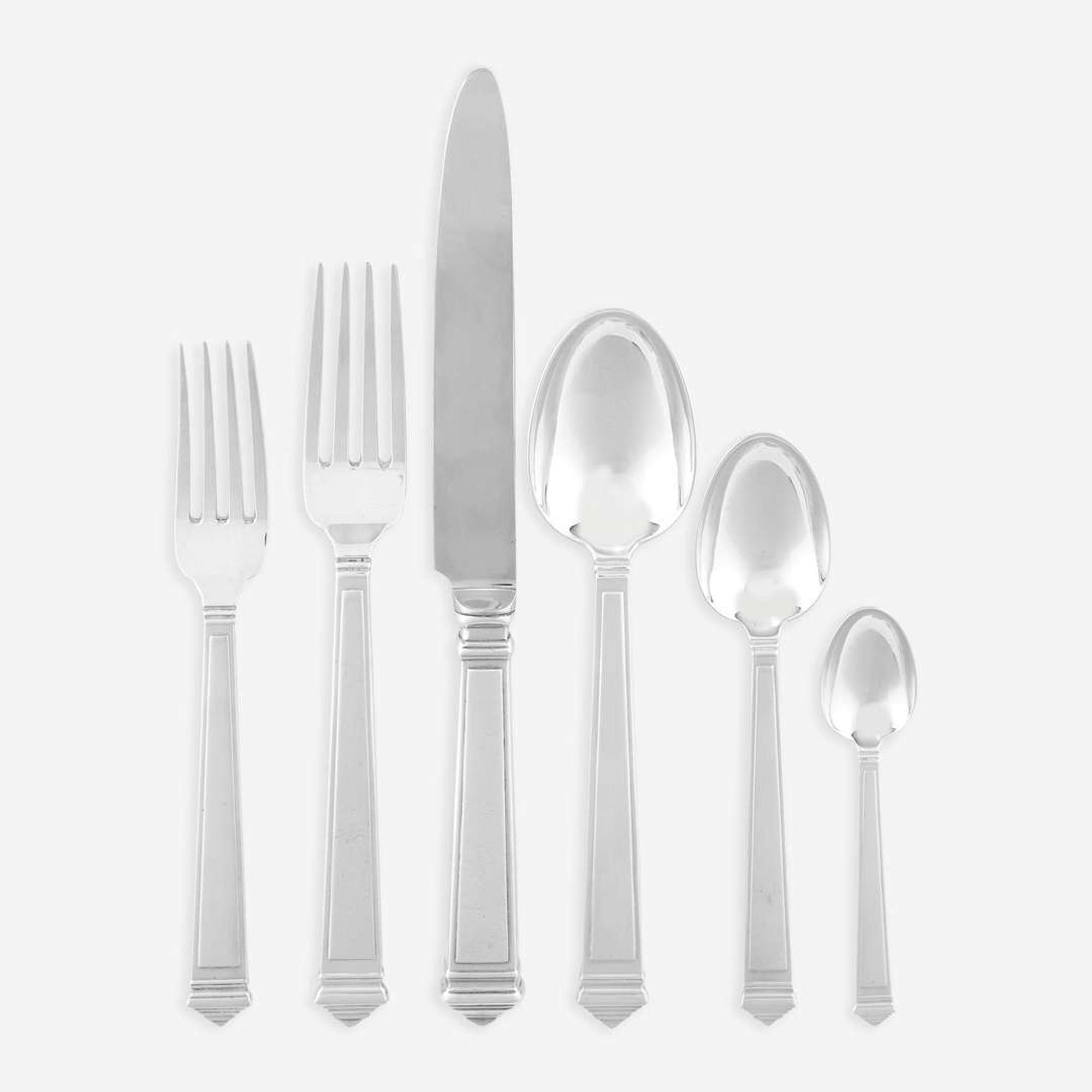 An Italian Sterling Silver Six-Piece Flatware Service for Twelve Padua, after 1968