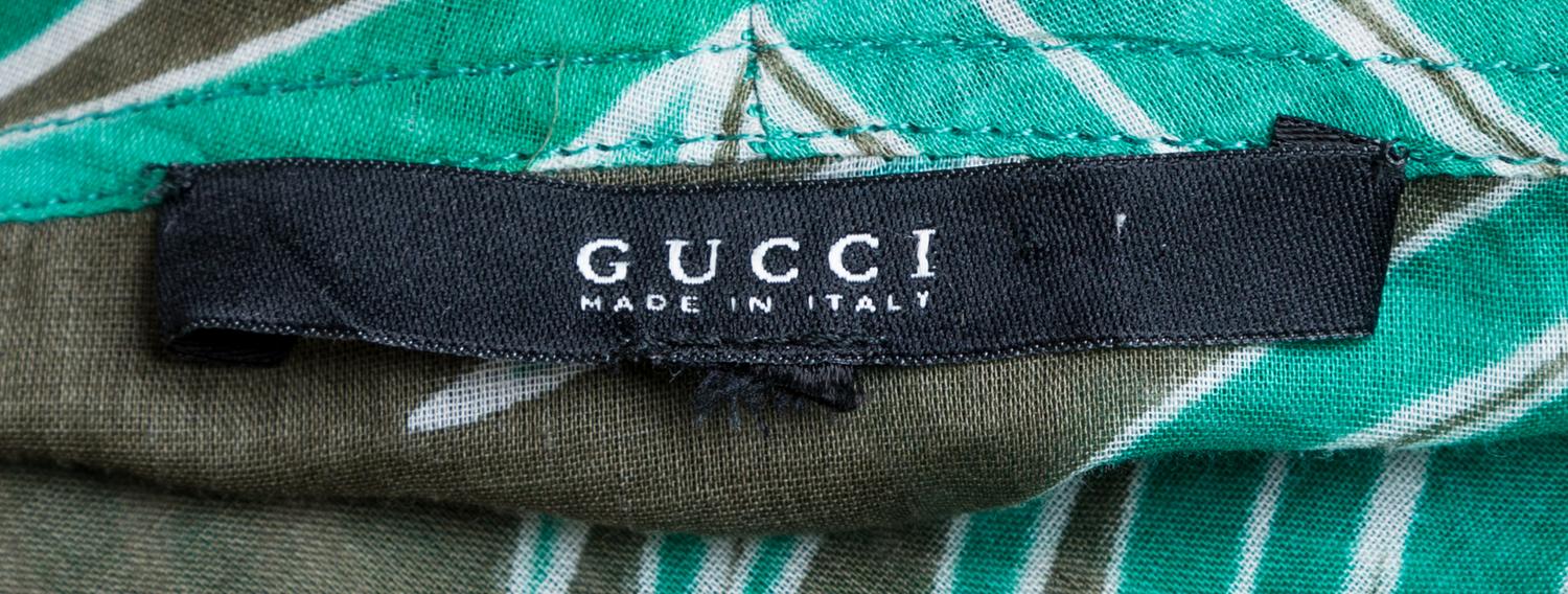 A Gucci Green Cotton Blouse, No size.