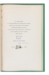 FAULKNER, William (1897-1962). Notes on a Horse Thief . Greenville, MS: The Levee Press, 1950.
