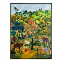 Fernand Pierre (Haitian, 1919–2002) — Animals in a Tropical Landscape