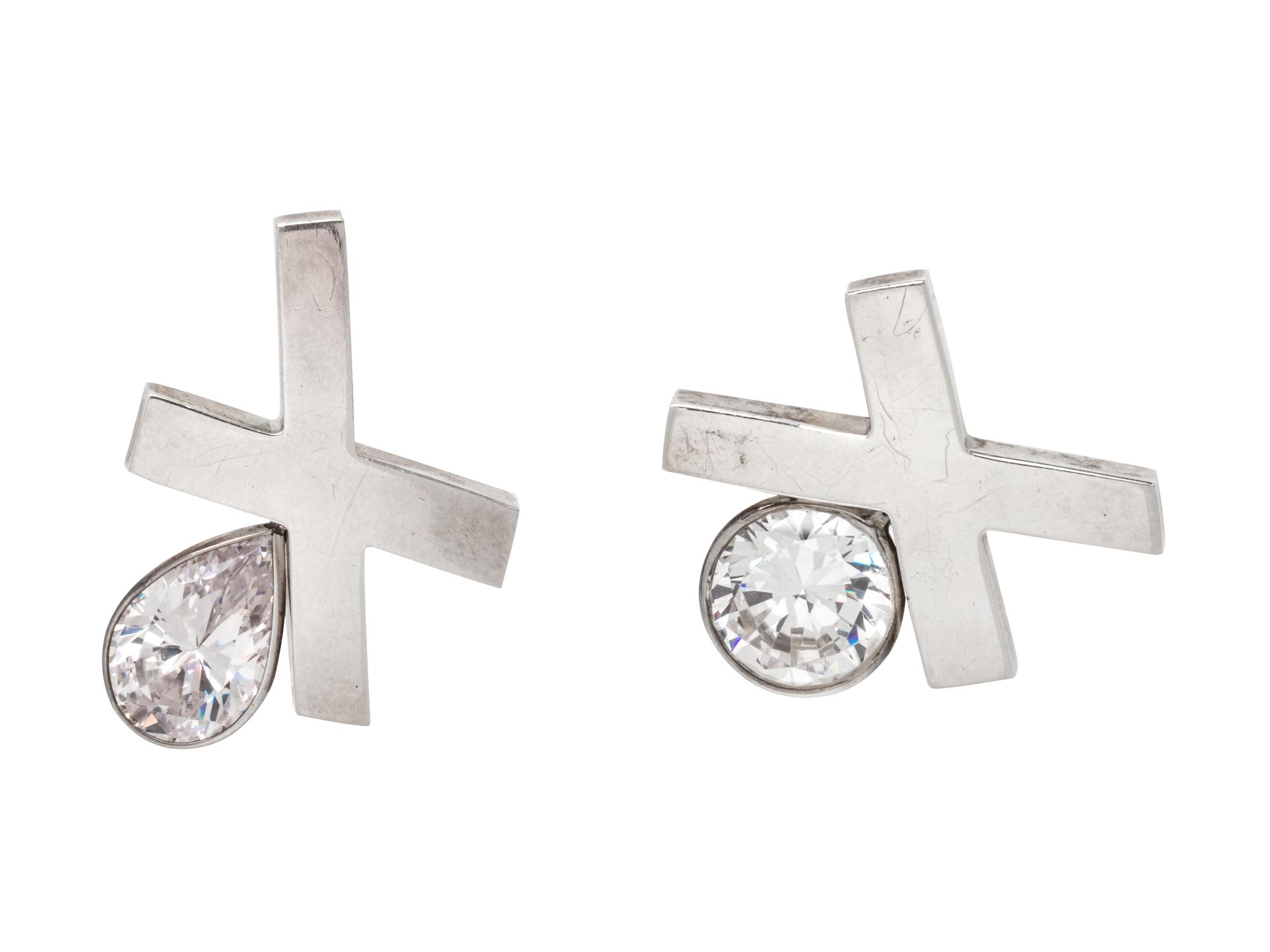 A Group of Sterling Silver and Crystal Brooches, M&J Savitt,