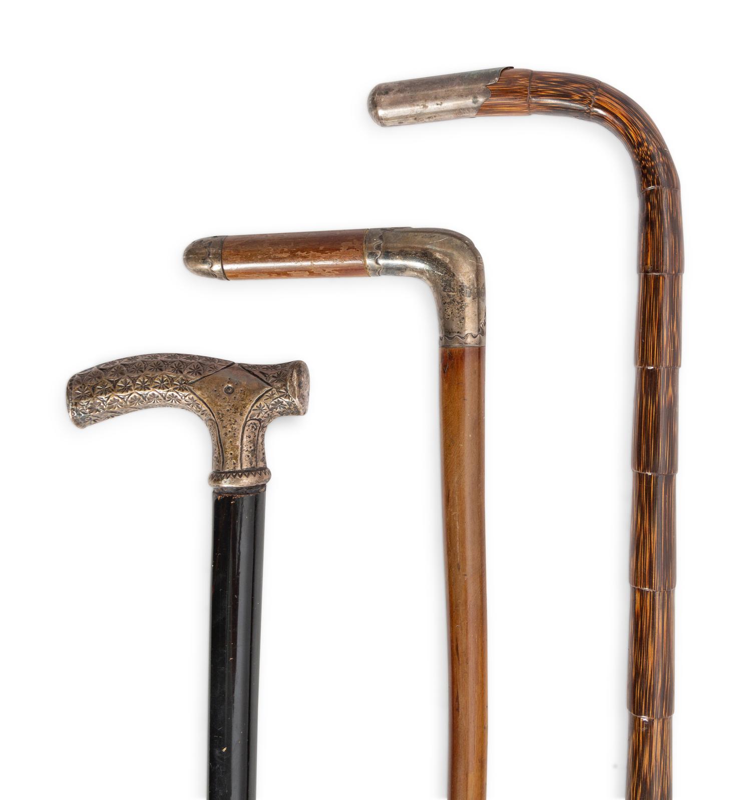 A Group of Silver Mounted Canes