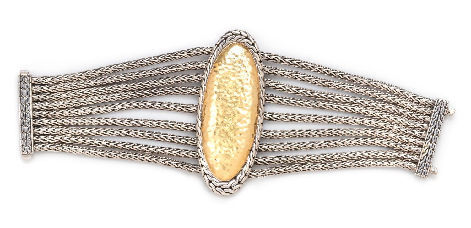 A Sterling Silver and 22 Karat Yellow Gold 'Palu' Bracelet, John Hardy, 71.55 dwts.