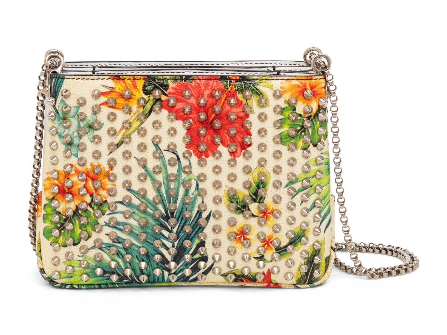 Christian Louboutin, Floral-Print Spiked Handbag