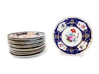 A Set of Twelve Bloor Derby Porcelain Plates