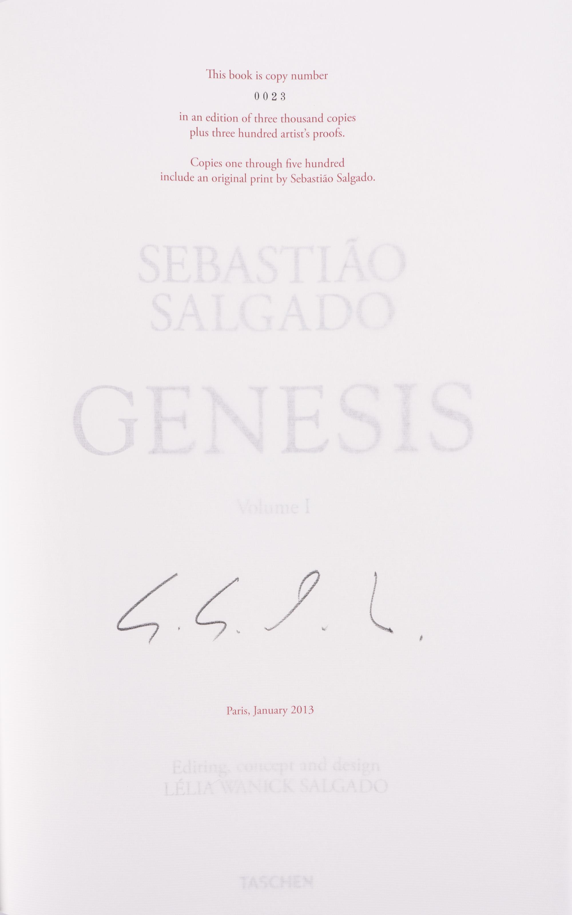 Genesis: Art Edition, Taschen, Paris 2013 (SUMO in two volumes together with booklet, varnished cherry wood lectern designed by Tadao Ando, and signed gelatin silver print Two Mursi Women, Omo Valley, Ethiopia )