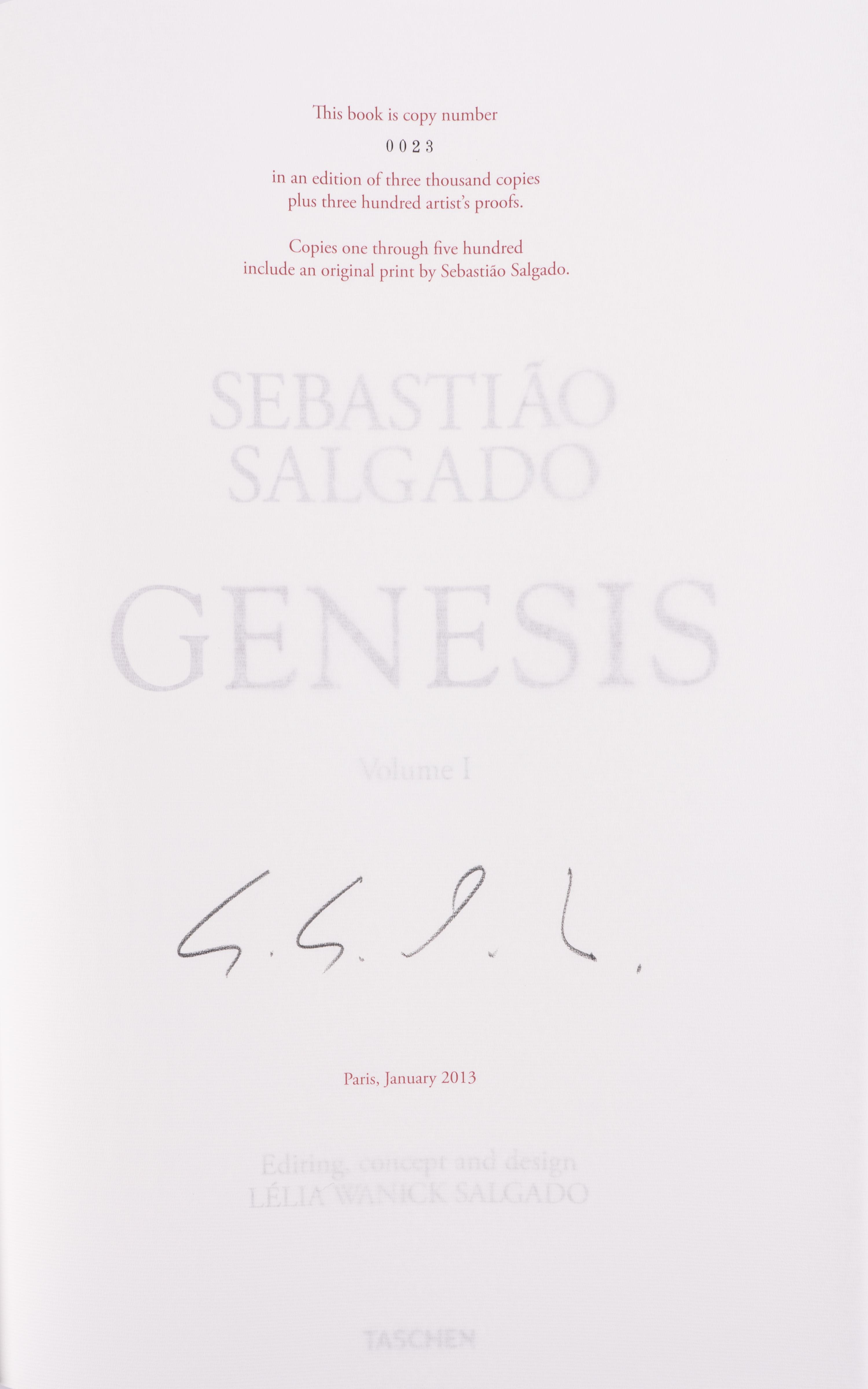 Genesis: Art Edition, Taschen, Paris 2013 (SUMO in two volumes together with booklet, varnished cherry wood lectern designed by Tadao Ando, and signed gelatin silver print Two Mursi Women, Omo Valley, Ethiopia )