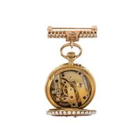 FRENCH, SEED PEARL AND ENAMEL CONVERTIBLE BROOCH/POCKET WATCH