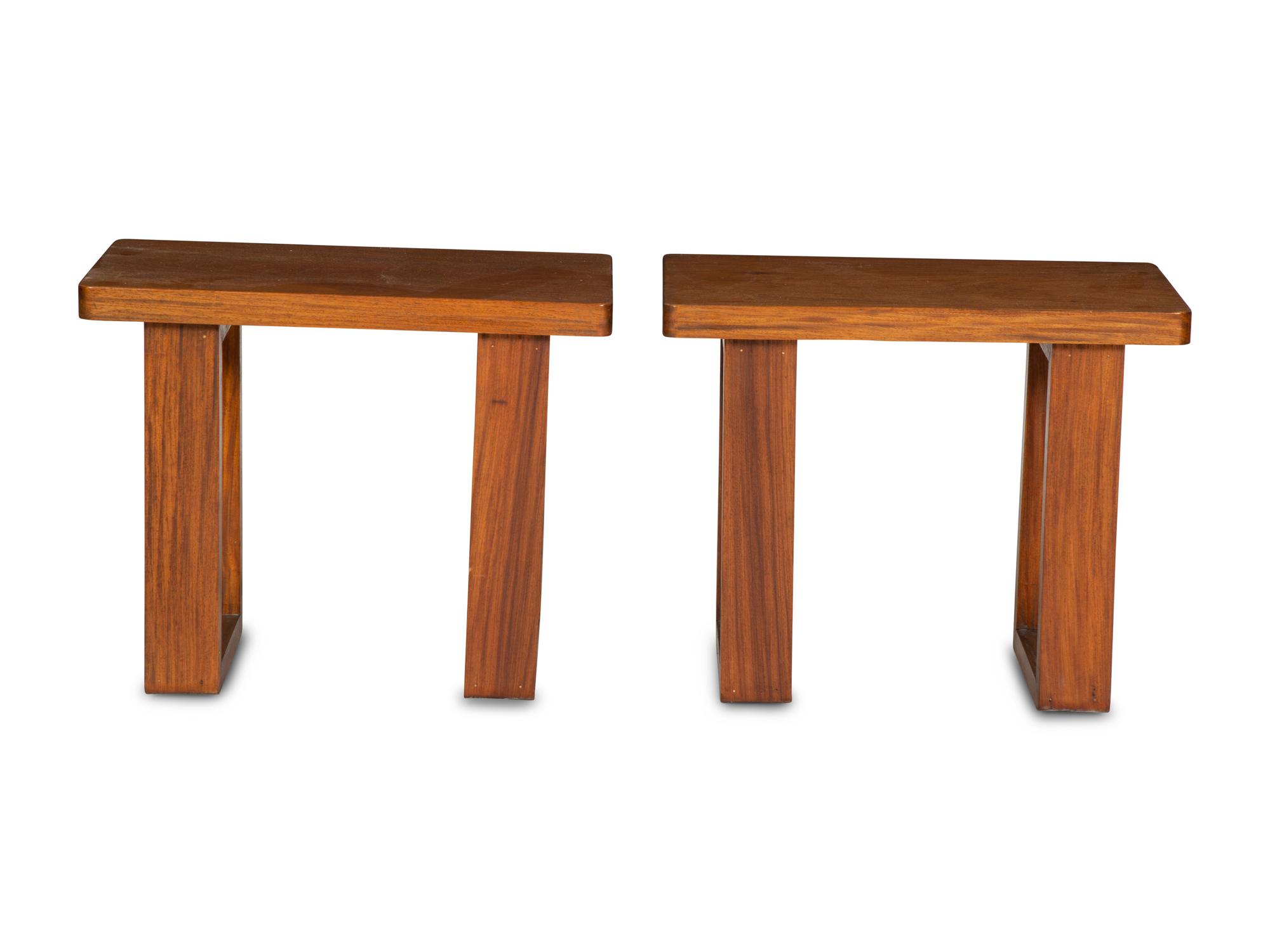 A Pair of Chinese Elm Side Tables