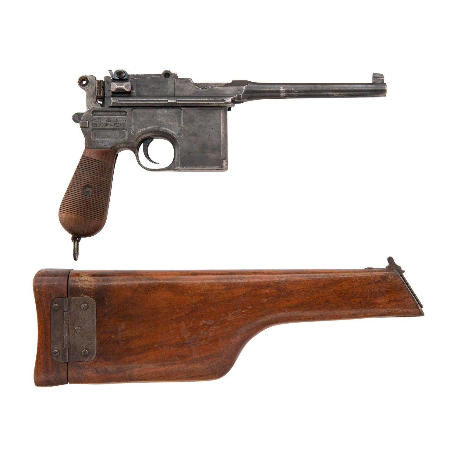 **Wartime Commercial Mauser Model C96/12 Broomhandle Pistol with Military Acceptance Mark and Matching Numbered Shoulder Stock Holster