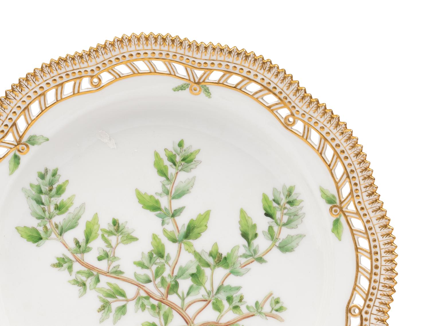 Three Royal Copenhagen Flora Danica Porcelain Reticulated Platters