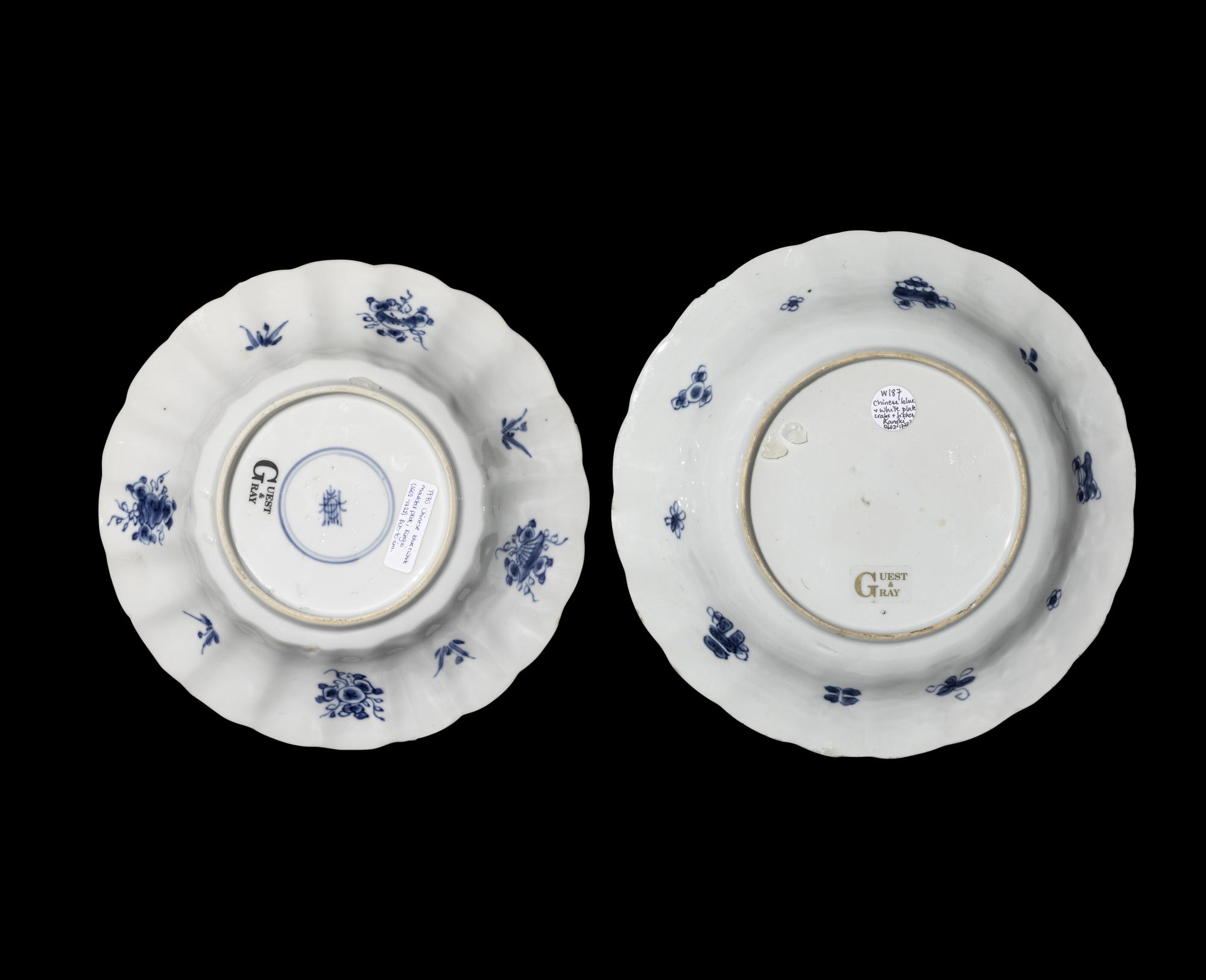 Two Chinese Blue and White Porcelain Plates