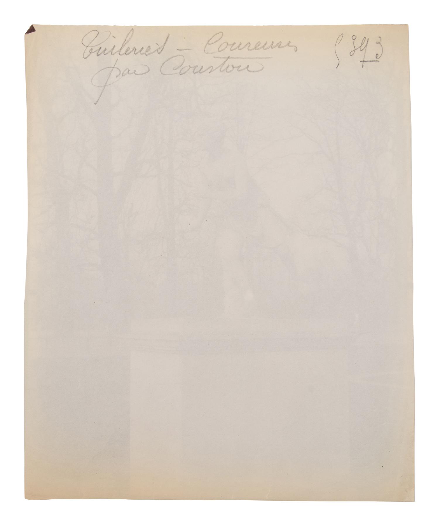 A group of four photographs ( Tuileries - Coureuse par Coustou, 1907; Grand Trianon / Le Buffet , 1902; Meudon - ancien château , 1902; Parc de Sceaux , 1925)
