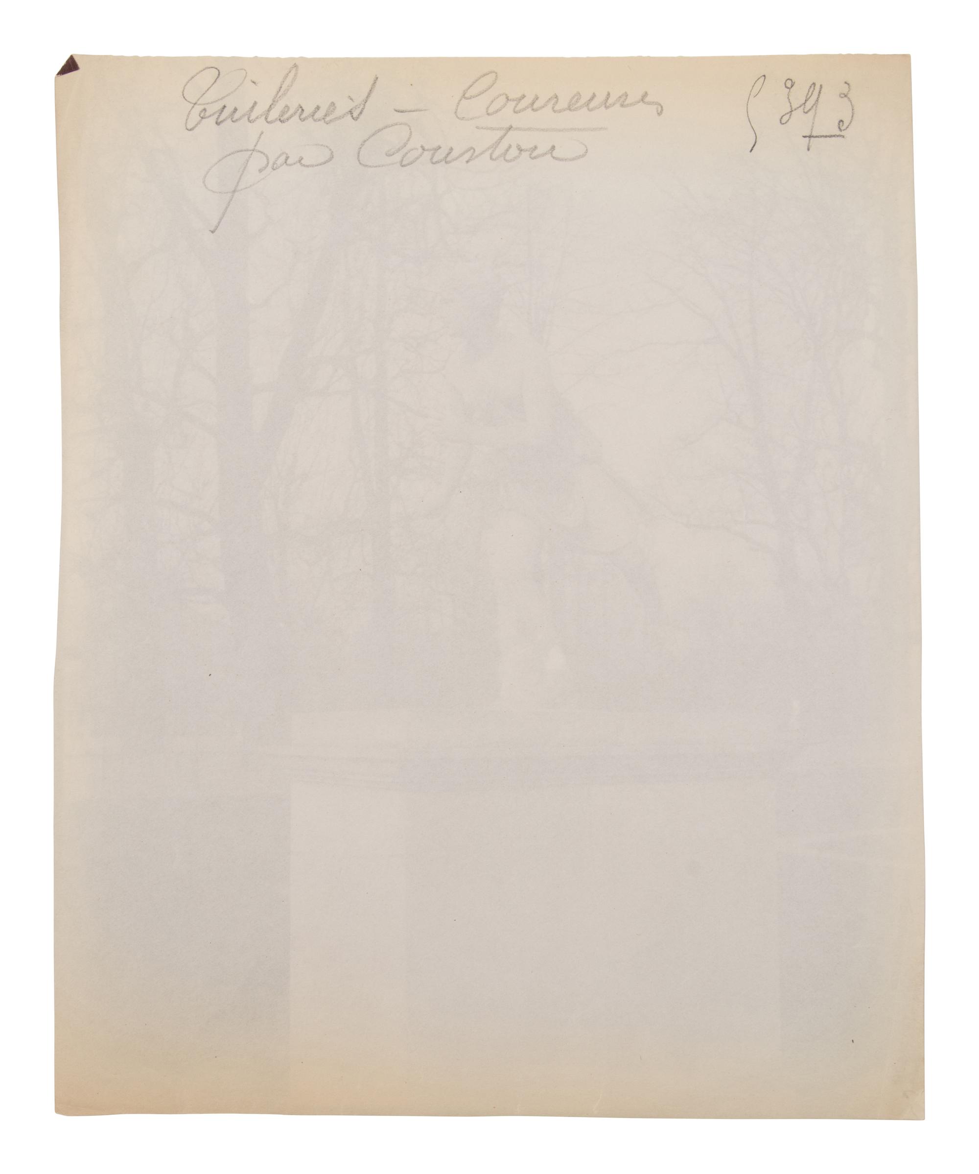 A group of four photographs ( Tuileries - Coureuse par Coustou, 1907; Grand Trianon / Le Buffet , 1902; Meudon - ancien château , 1902; Parc de Sceaux , 1925)