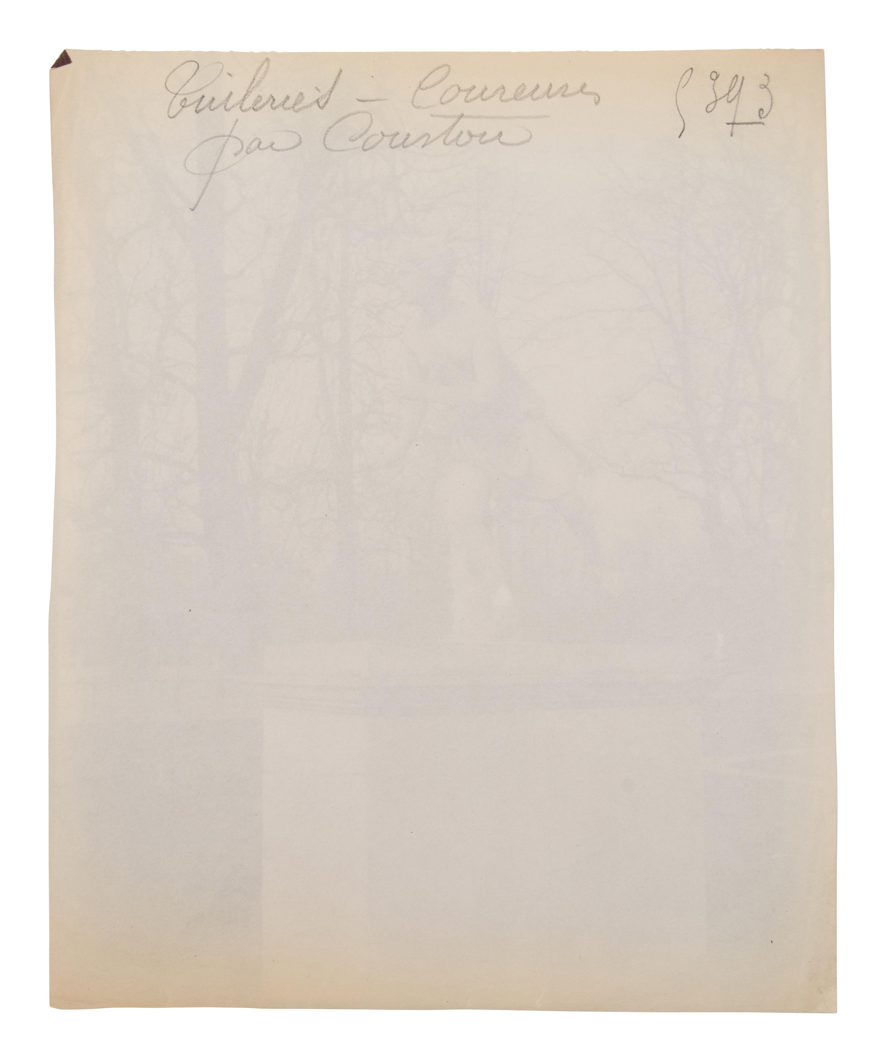A group of four photographs ( Tuileries - Coureuse par Coustou, 1907; Grand Trianon / Le Buffet , 1902; Meudon - ancien château , 1902; Parc de Sceaux , 1925)