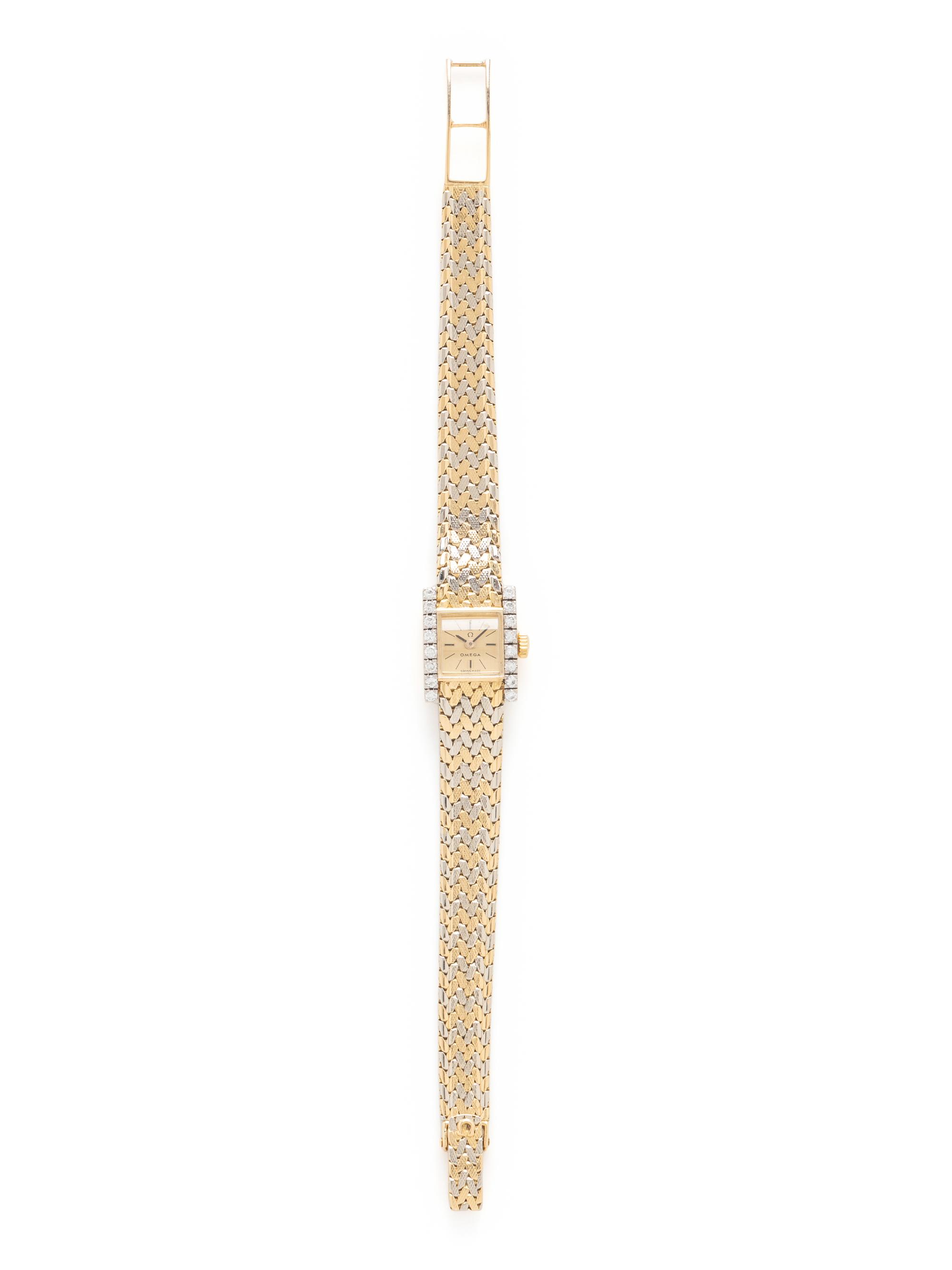 OMEGA, 18K BICOLOR GOLD AND DIAMOND WATCH