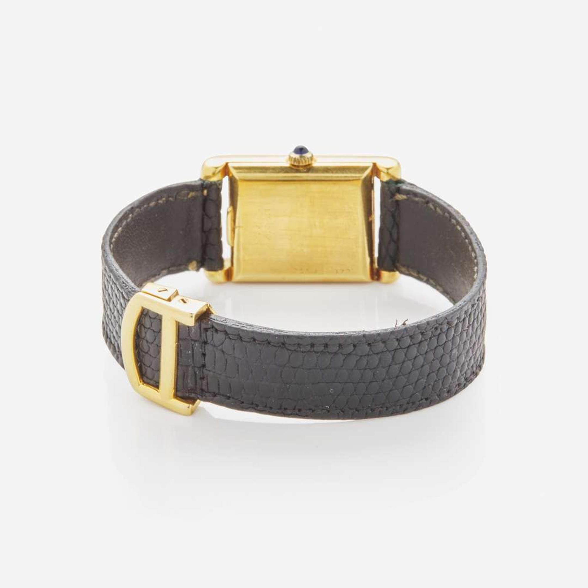 Ladies 18K Yellow Gold Cartier Tank Wristwatch Cartier NY, 1971
