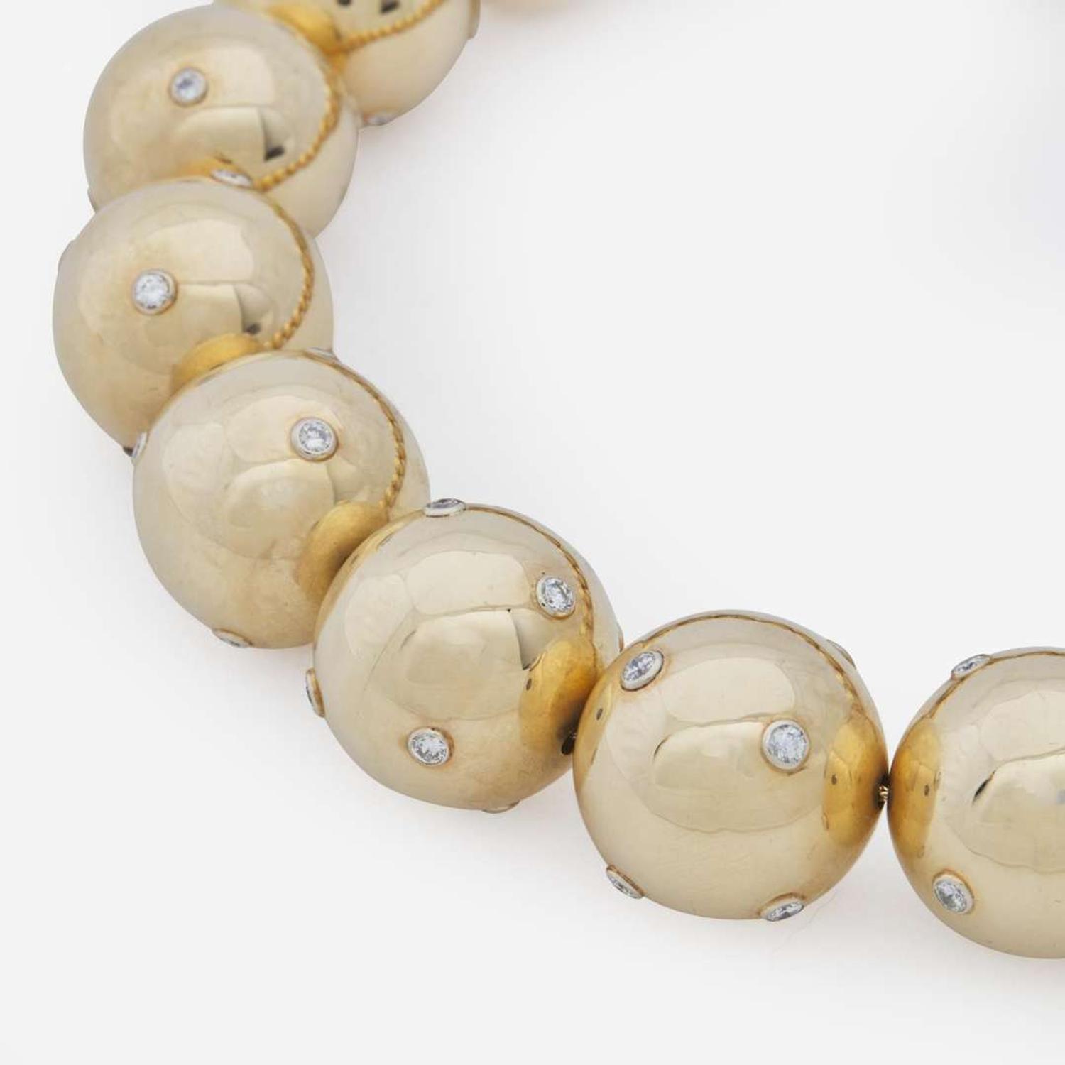 A 14K Yellow Gold and Diamond Necklace