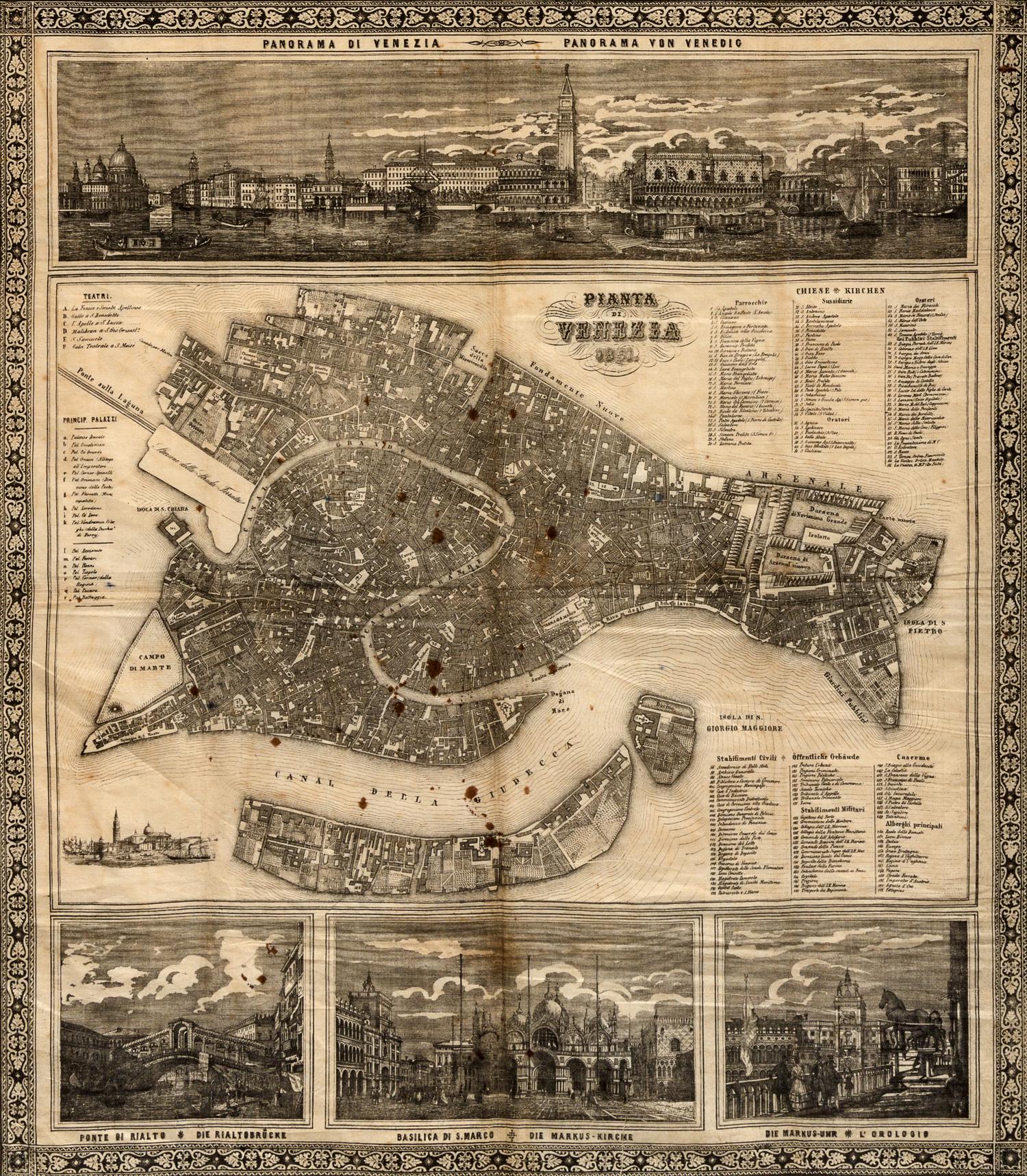 [VENICE]. Pianta di Venezia 1851 . [Germany: Willem Seiffert, ca 1851].