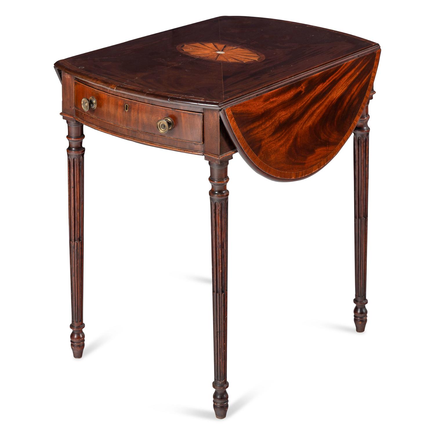 A George III Mahogany and Parquetry Pembroke Table