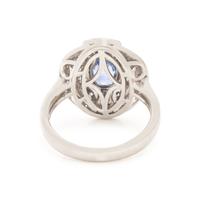 Oscar Friedman, Sapphire, Diamond, and Platinum Ring