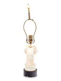 An Italian Carved Alabaster Lamp