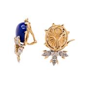 TIFFANY & CO., SCHLUMBERGER, LAPIS LAZULI AND DIAMOND EARCLIPS