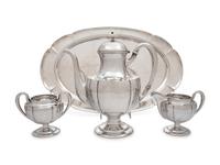 A Kalo Shop Silver Four-Piece Tea Service