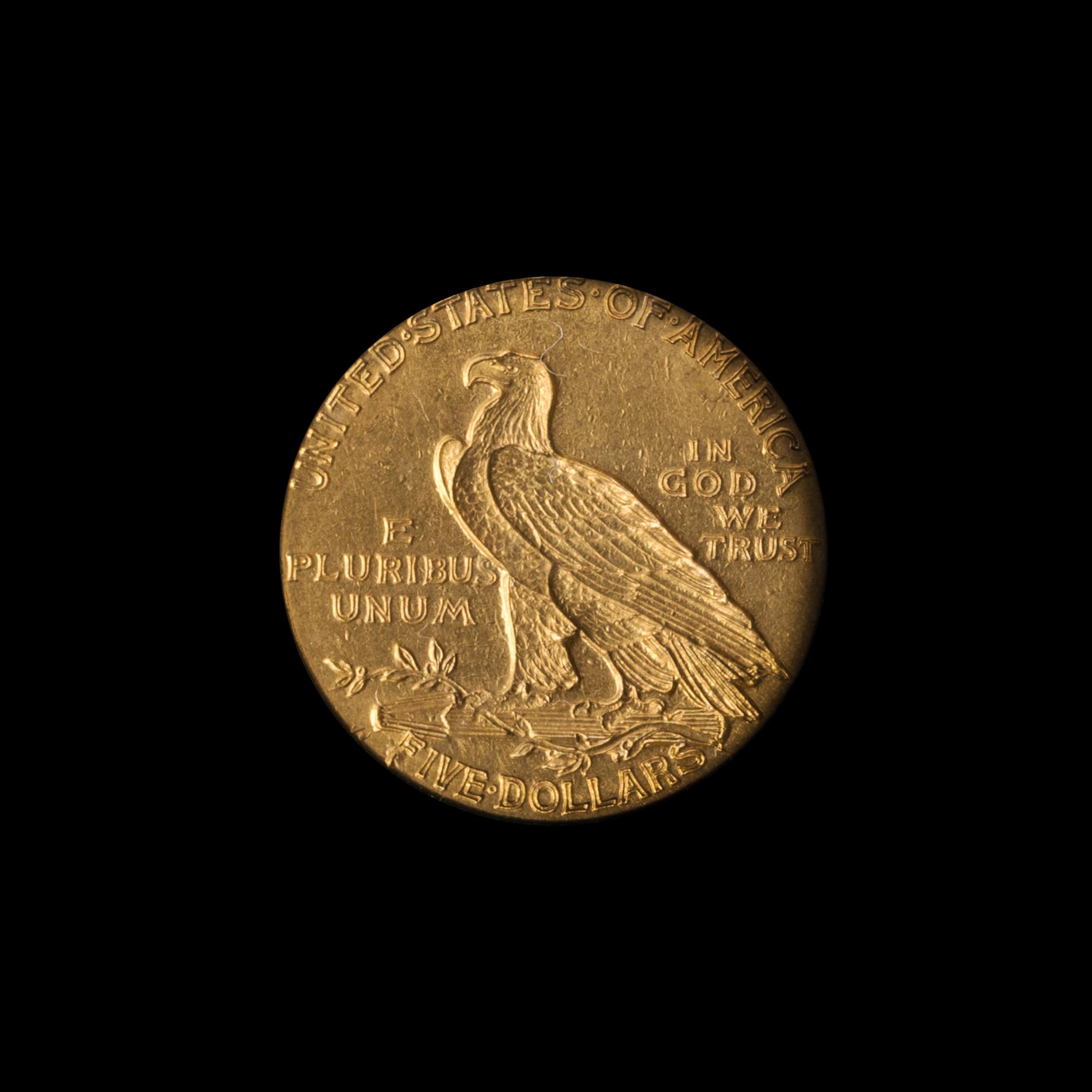 A United States 1912 Indian Head $5 Gold Coin