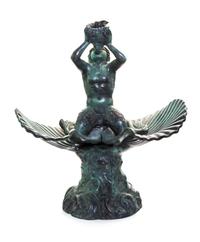 A Neoclassical Patinated Bronze Fountainhead Height 11 inches.
