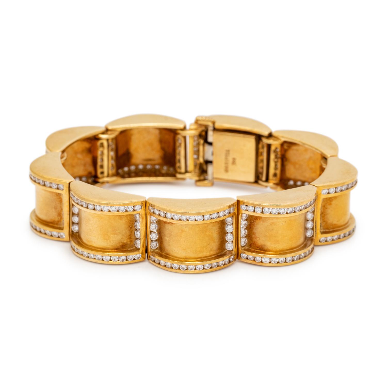 CHARLES KRYPELL, YELLOW GOLD AND DIAMOND BRACELET